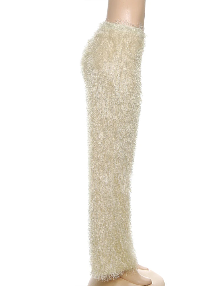 Casual Straight fluffy Pants