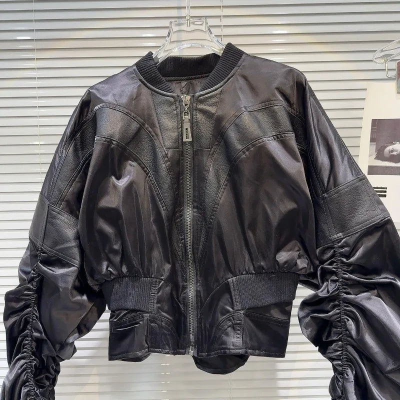 PU Leather Baseball Jackets