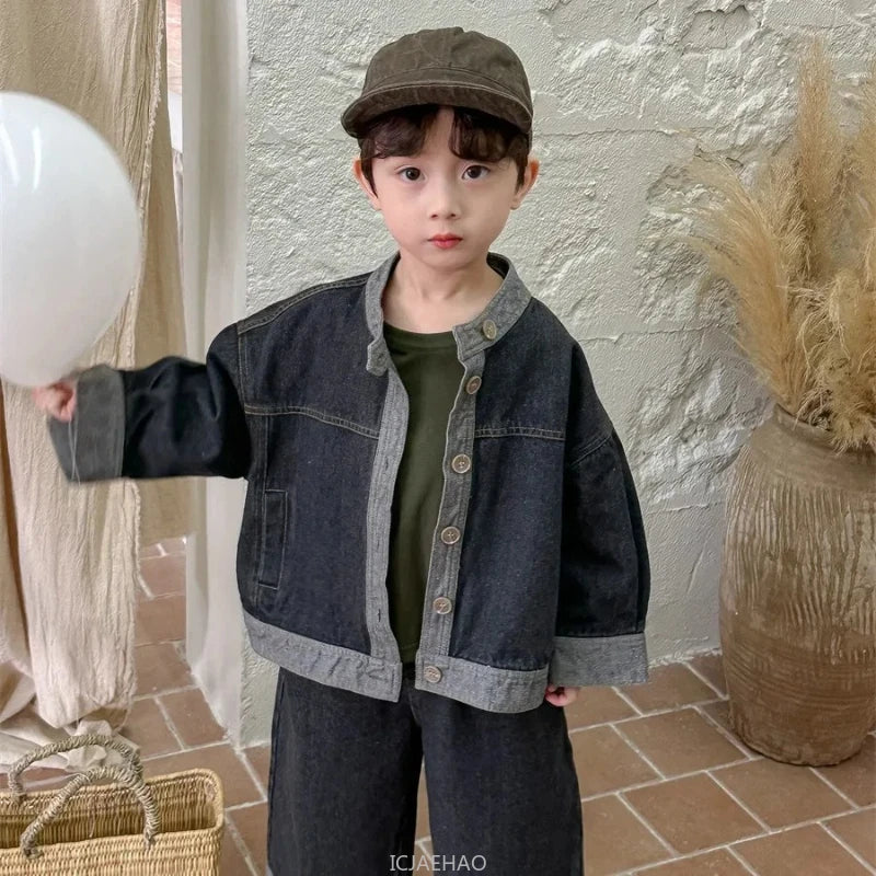 Baby Girl Boy Long Sleeve Coat Jeans Suit