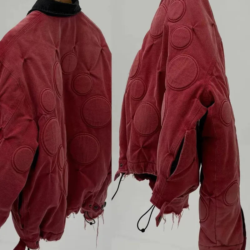 Washed Canva Loose Embroidered Jacket