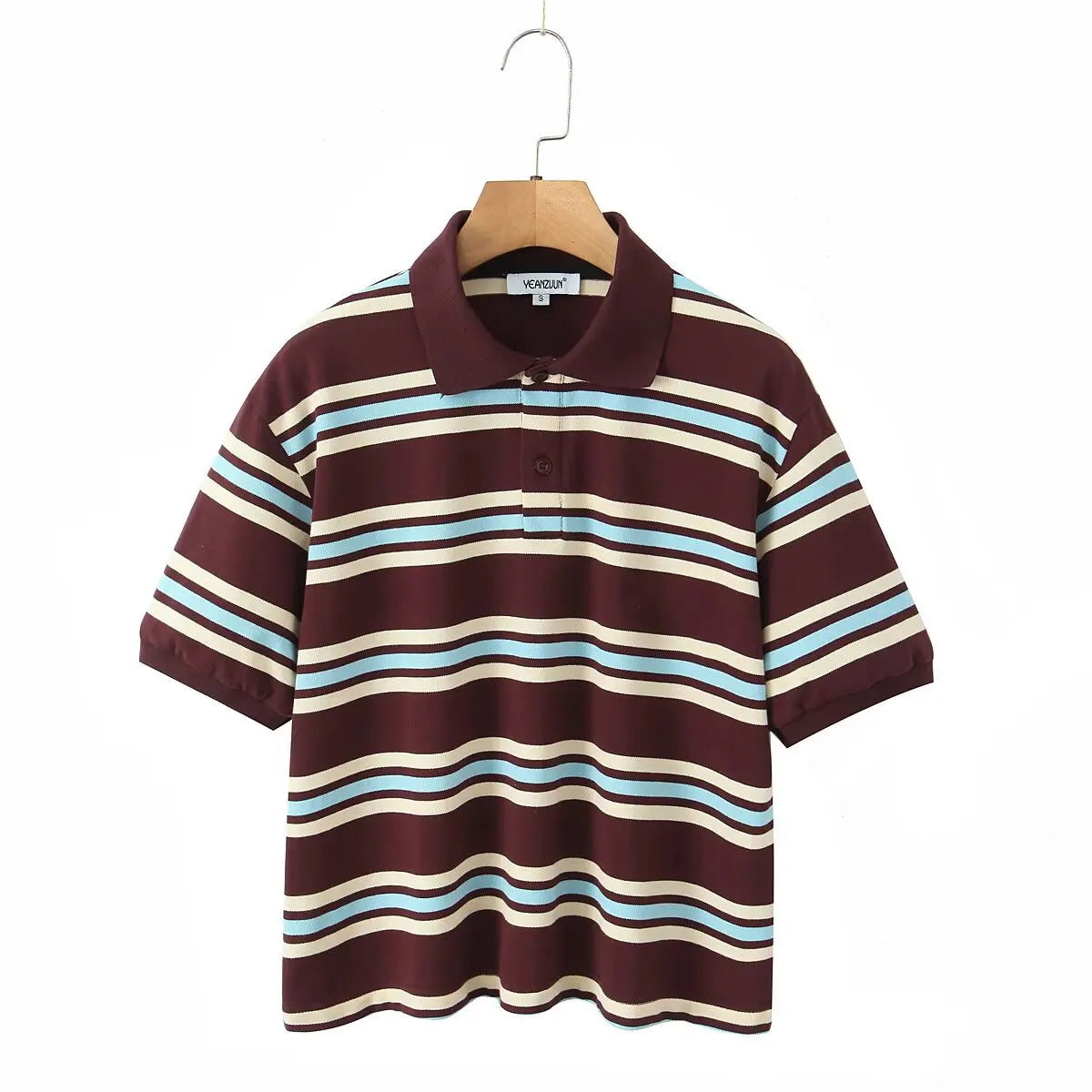 Ladies Polo Shirts Striped Vintage