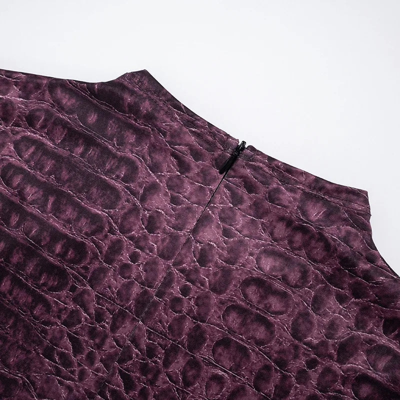 Serpentine Print Footed Skinny Jumpsuits