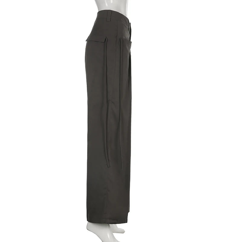 Shirring Casual Wide Leg Pants