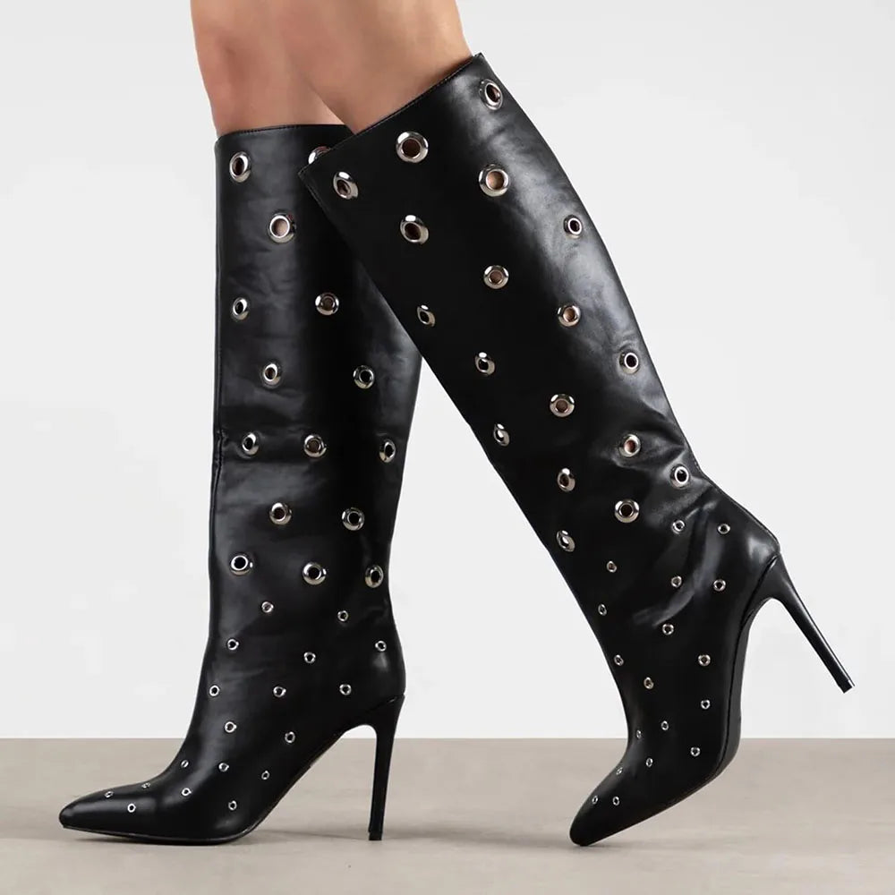 High Boots Goth Rivets