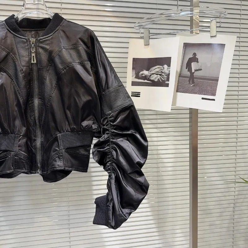 PU Leather Baseball Jackets