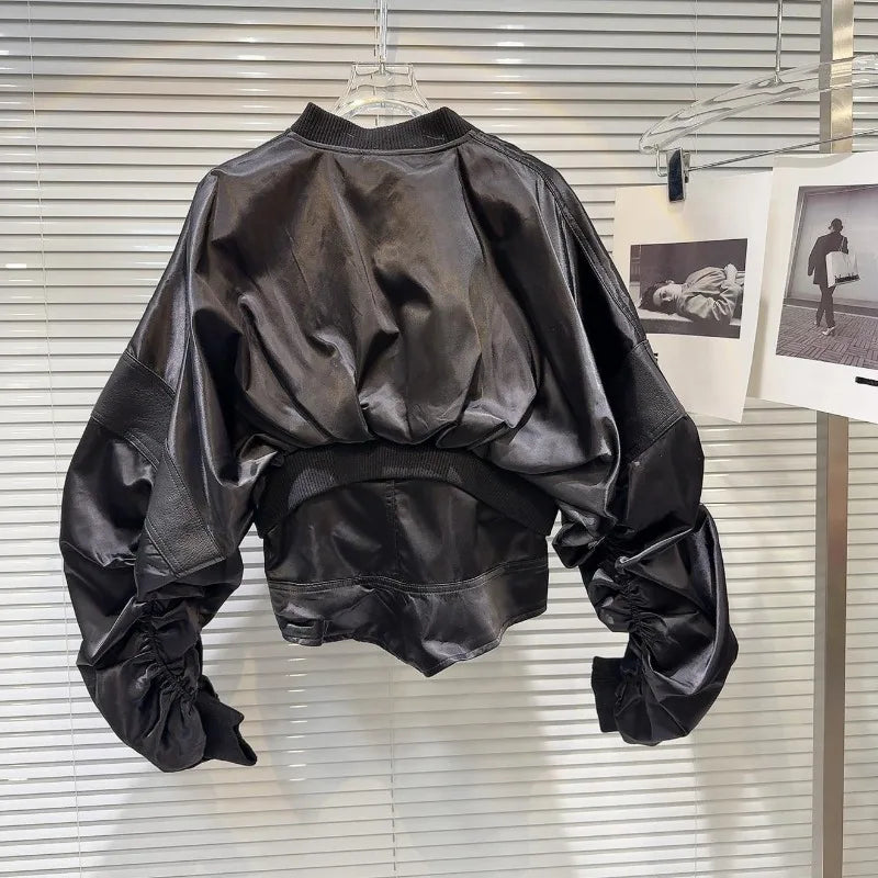 PU Leather Baseball Jackets