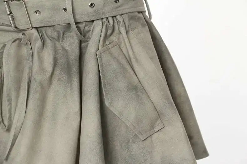 Camouflage Lapel Loose Mini Skirt Suit