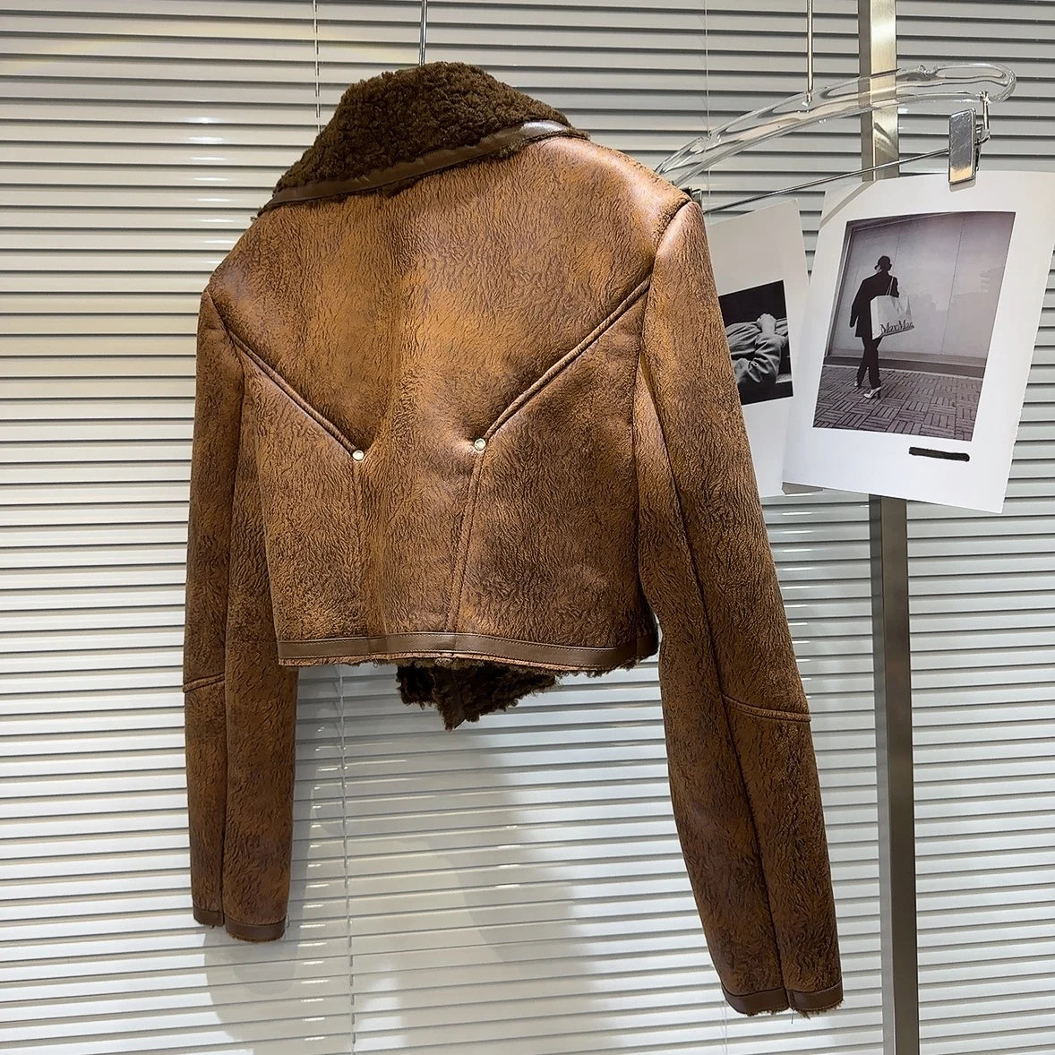 Leather abstract jacket