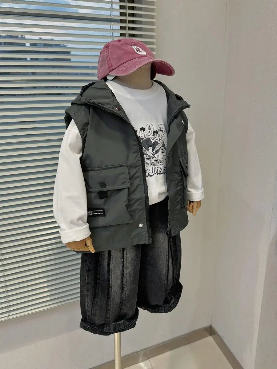 Children's Zipper Vest Spring Autumn
