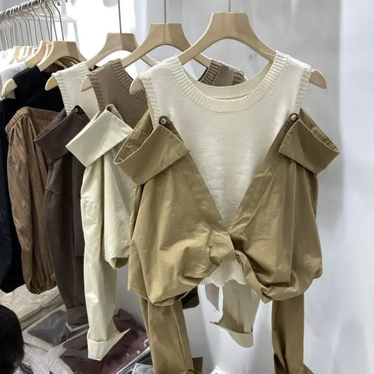 French Off Shoulder Long Sleeved