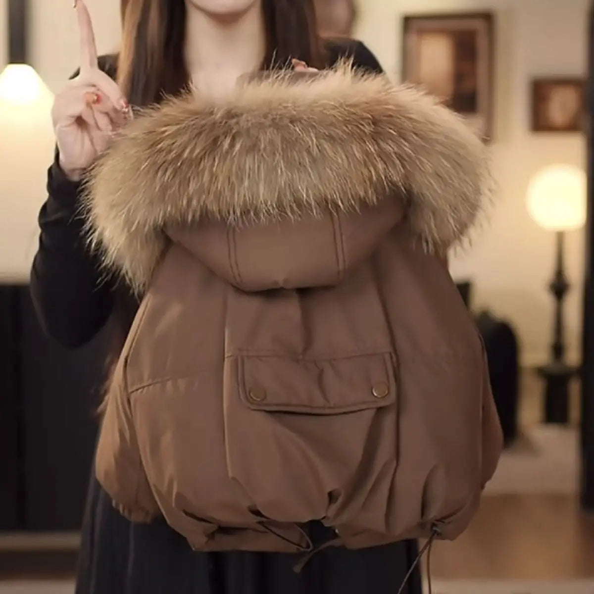 Winter Kids Warm Down Fur Coats