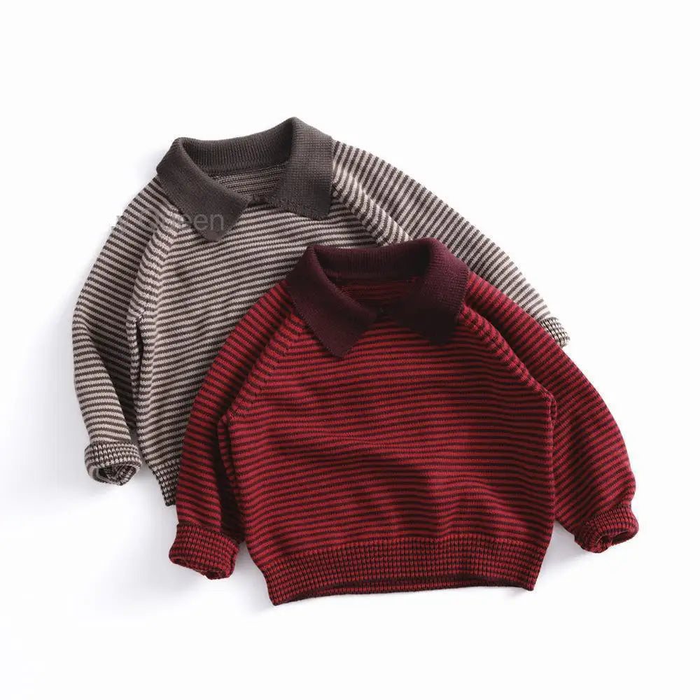 Boys Loose Striped Casual Vintage longsleeve