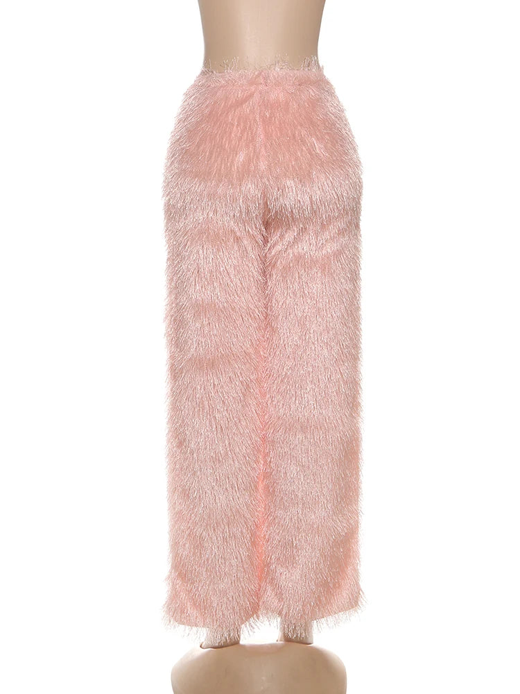 Casual Straight fluffy Pants