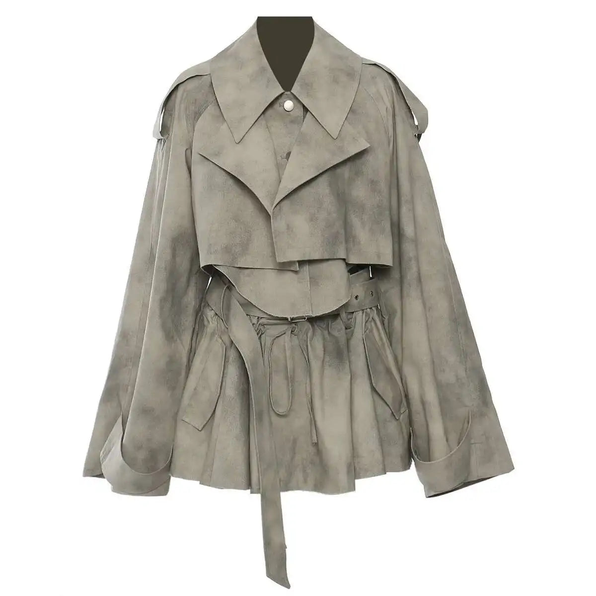 Camouflage Lapel Loose Mini Skirt Suit