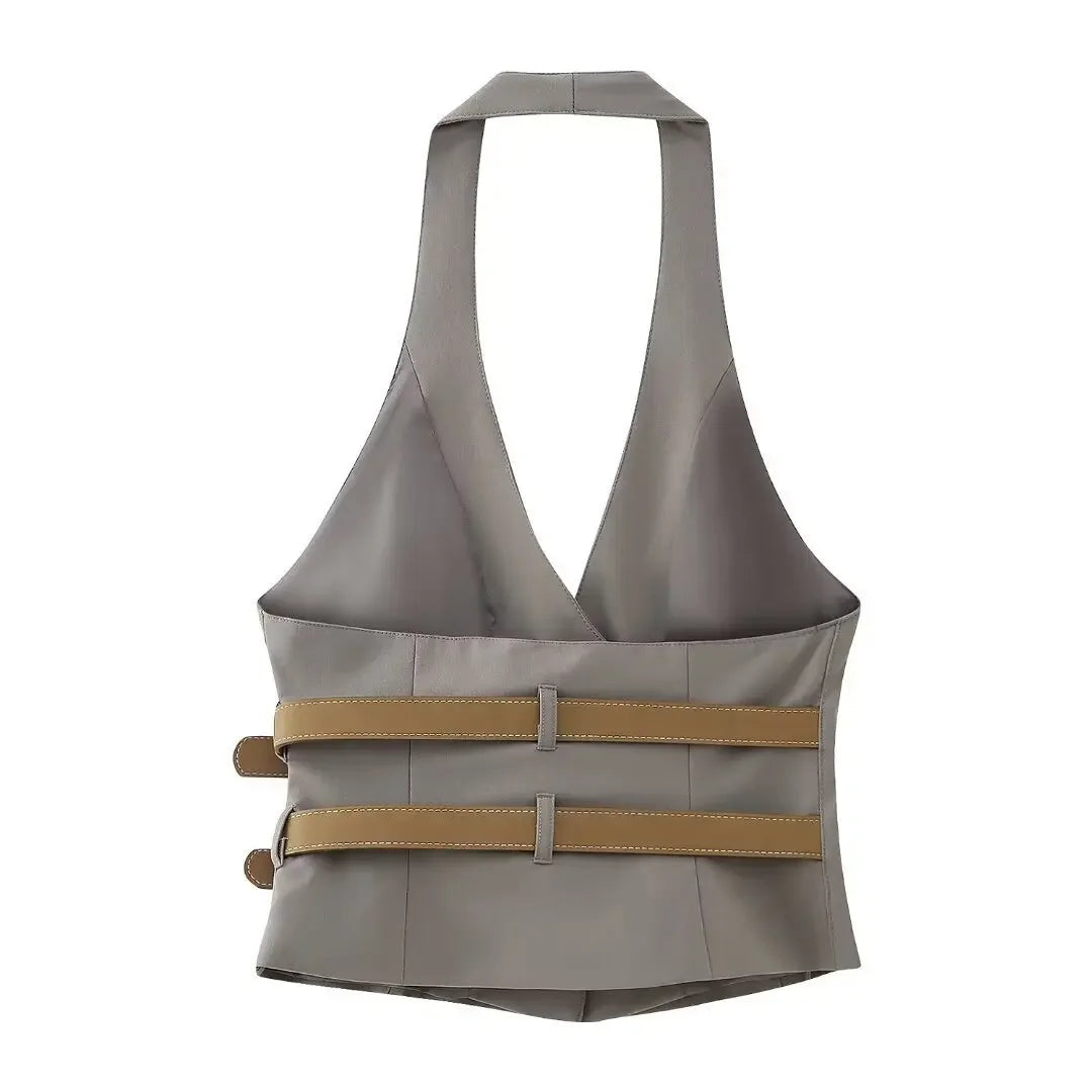 Grey Vest Style Top set