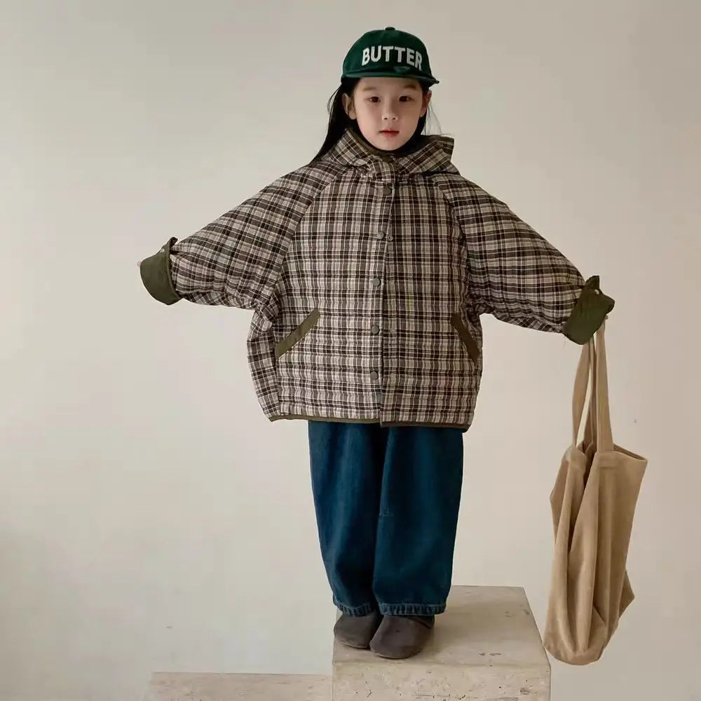 Casual Daily Plaid Hooded Coat