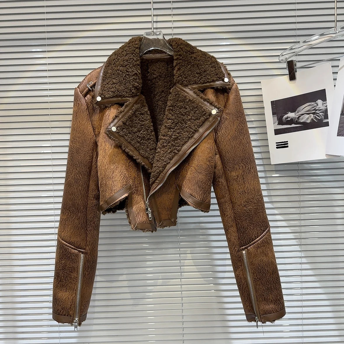 Leather abstract jacket