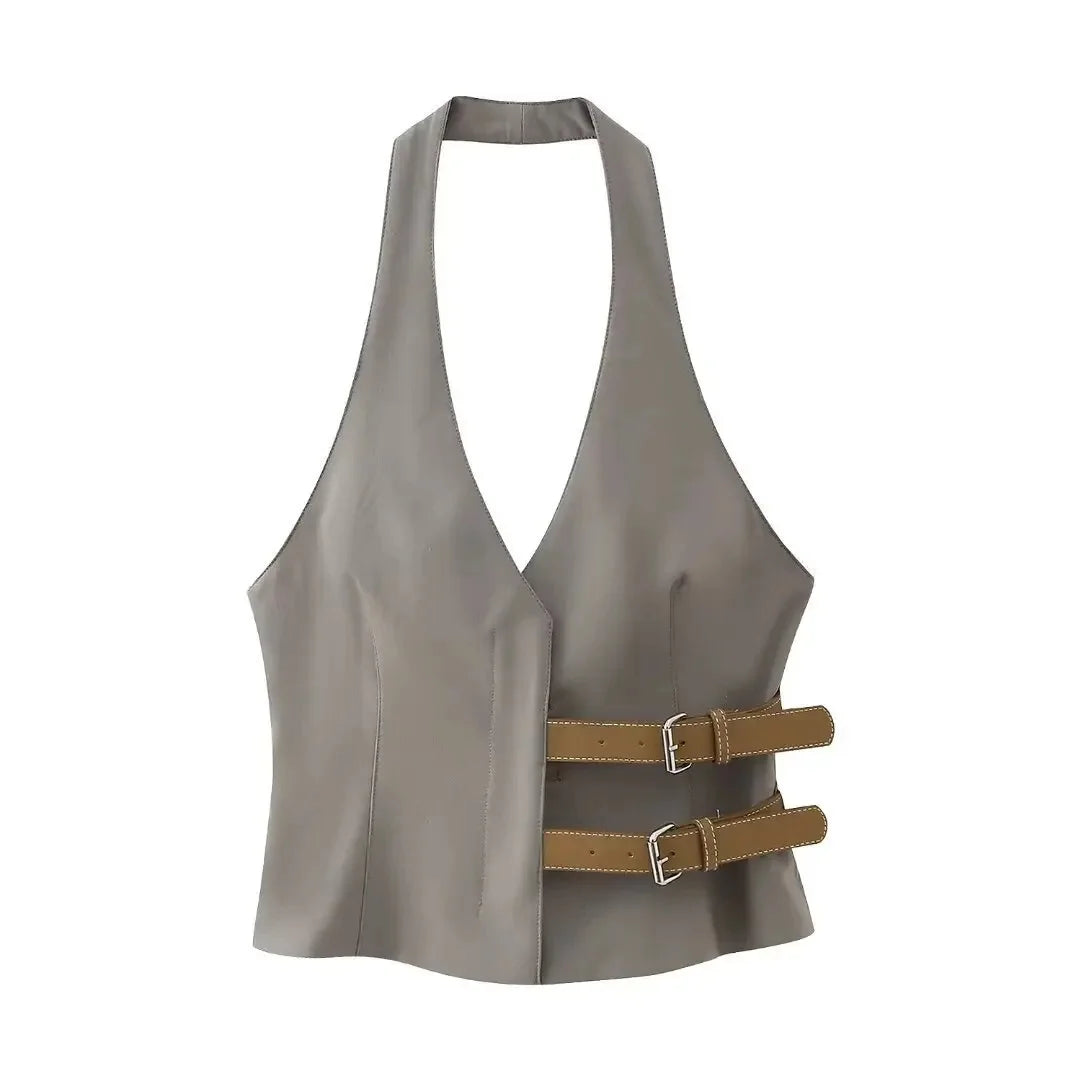 Grey Vest Style Top set