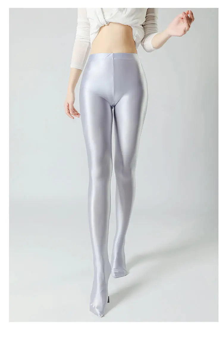 Summer Glossy Satin Leggings