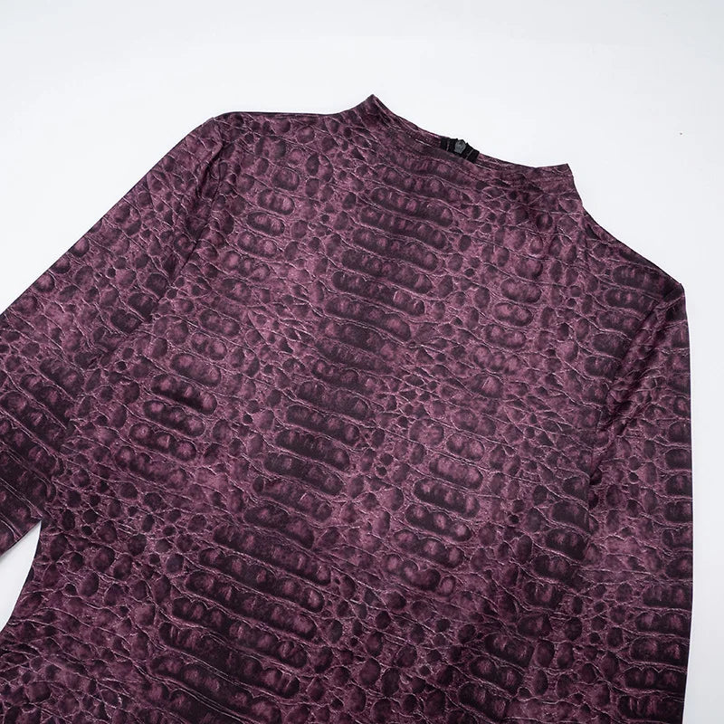 Serpentine Print Footed Skinny Jumpsuits