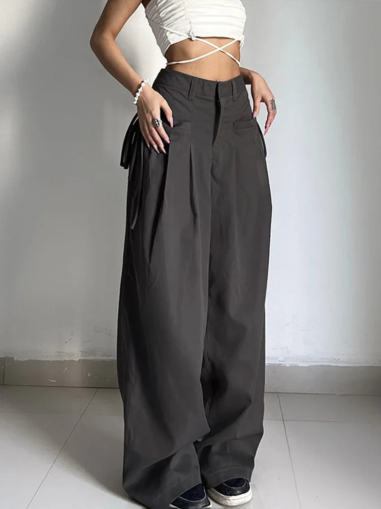 Shirring Casual Wide Leg Pants