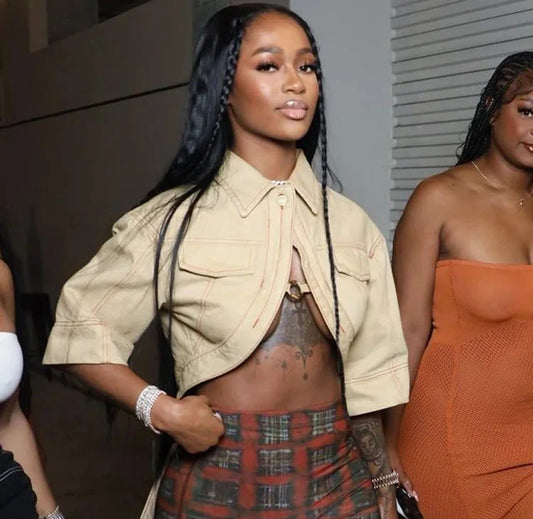 Cleavage Half Sleeve Crop top