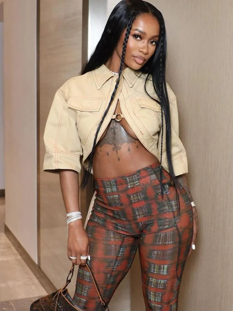 Cleavage Half Sleeve Crop top