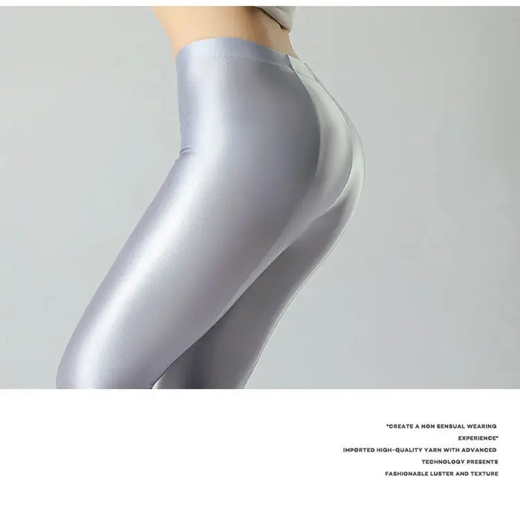 Summer Glossy Satin Leggings