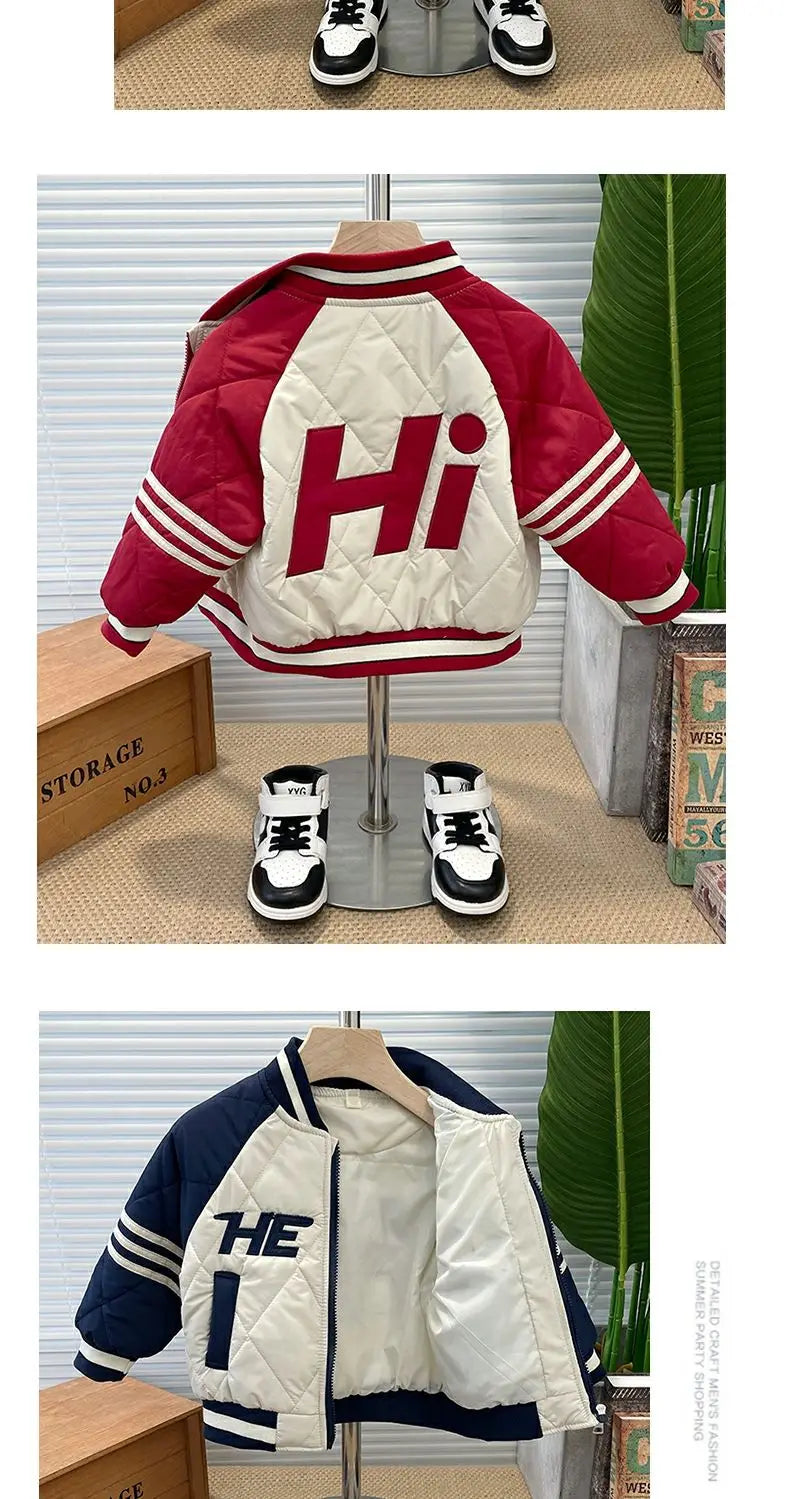 Boys Outerwear Winter Embroidery Fashion
