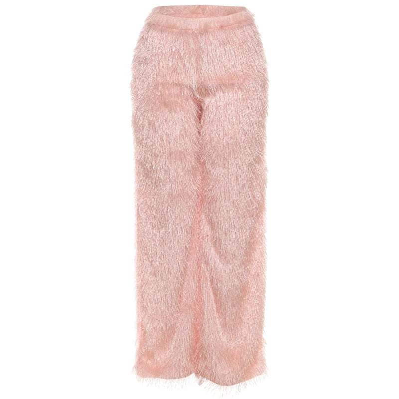 Casual Straight fluffy Pants