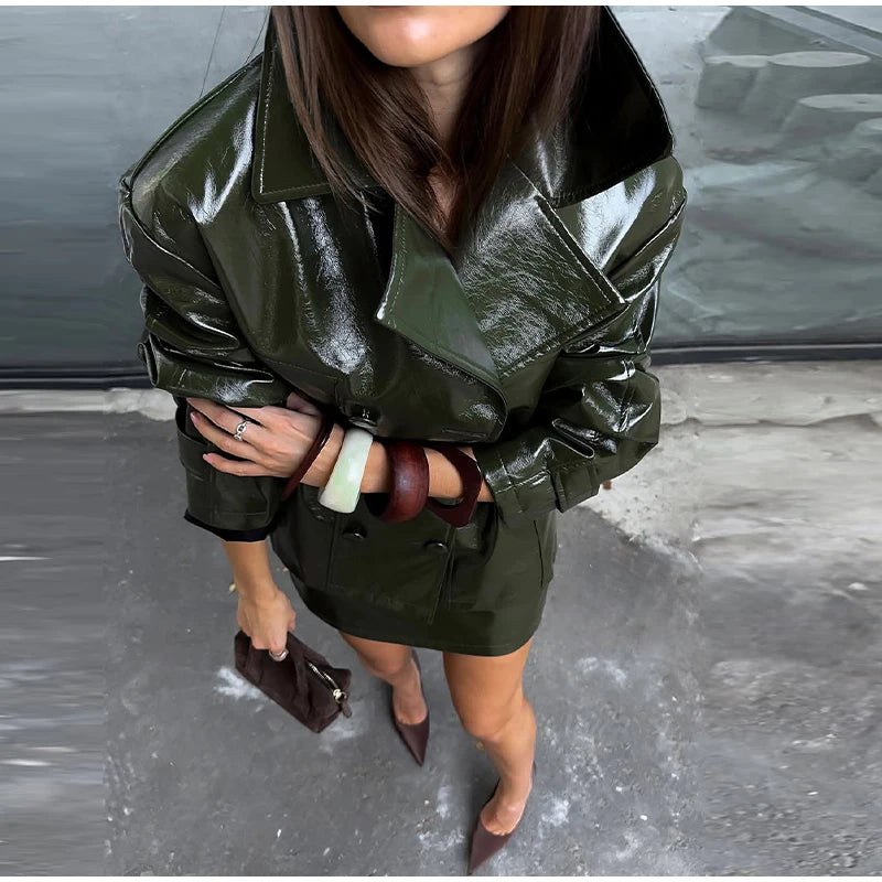 Street  Pu Leather Women's set