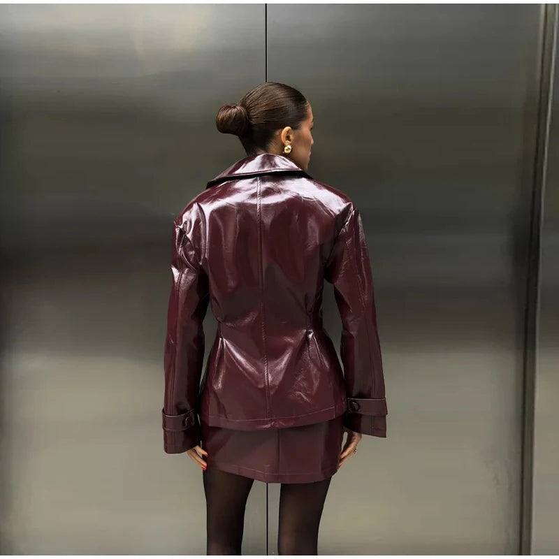 Street  Pu Leather Women's set