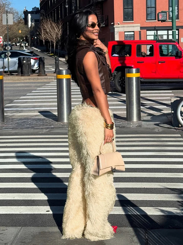 Casual Straight fluffy Pants