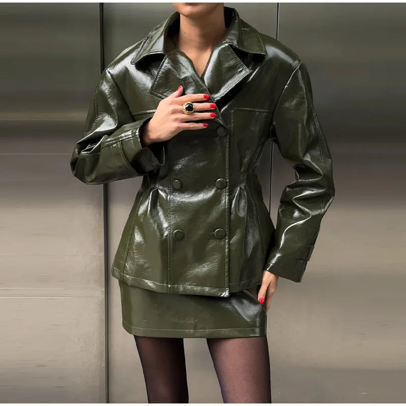 Street  Pu Leather Women's set