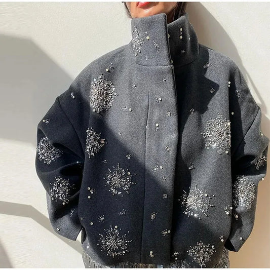Vintage Sequin Snowflake Jacket