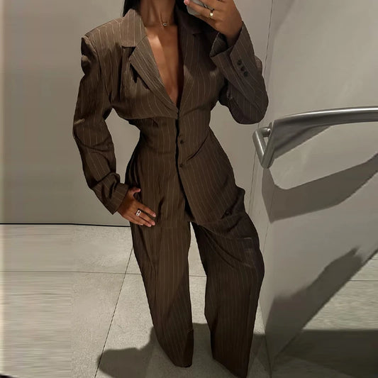 Elegant Striped Women’s two piece set