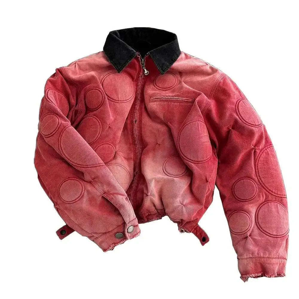 Washed Canva Loose Embroidered Jacket