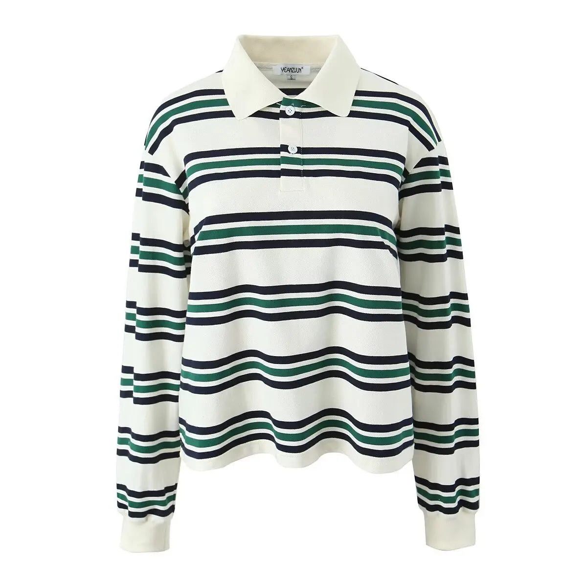 Ladies Polo Shirts Striped Vintage