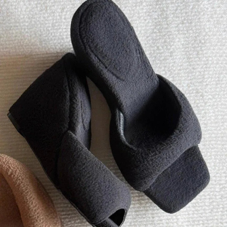 Slip Belt Wedge Heels