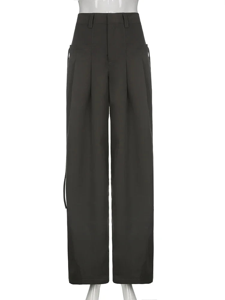 Shirring Casual Wide Leg Pants