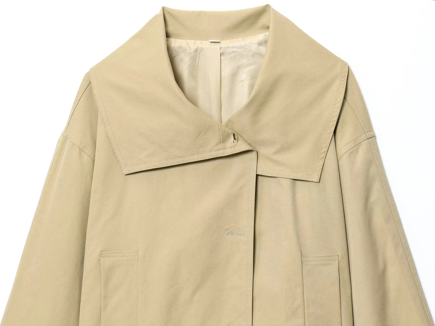 Sleeve Sashes Button Trench