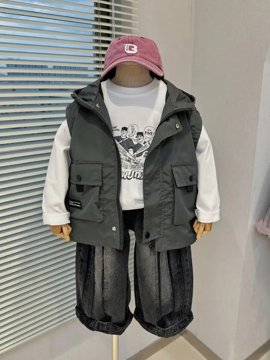 Children's Zipper Vest Spring Autumn