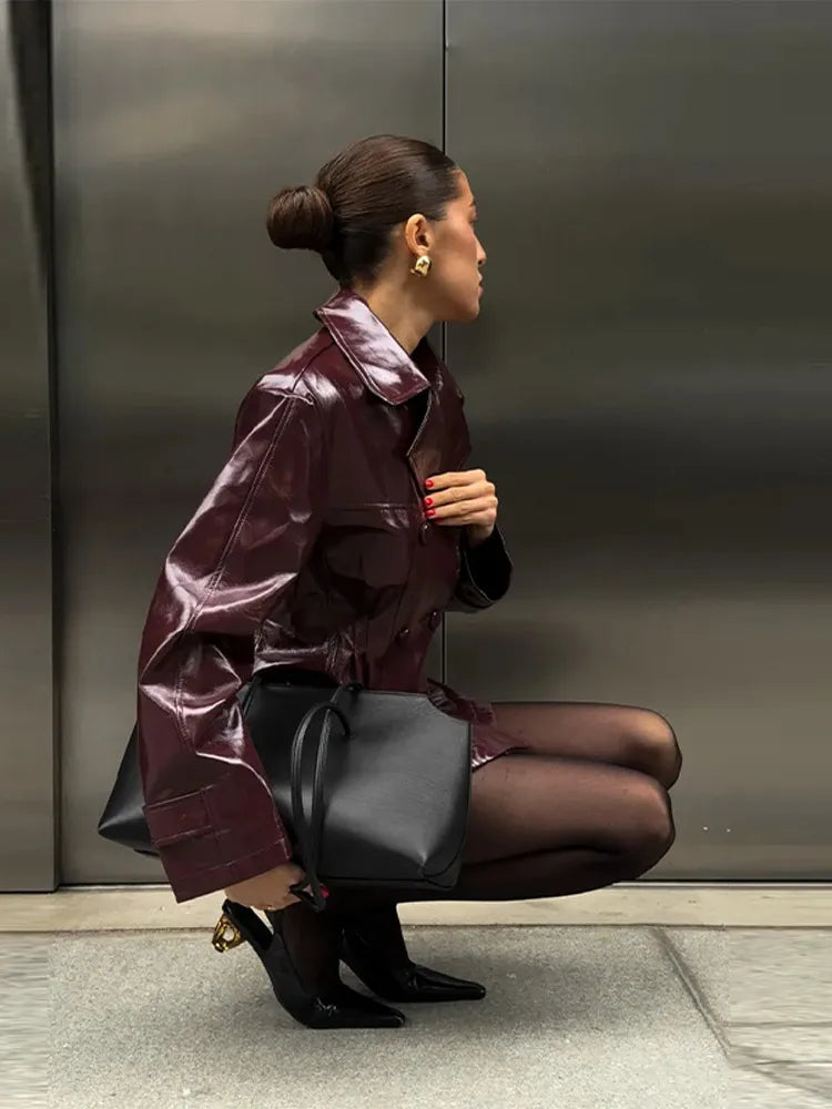 Street  Pu Leather Women's set