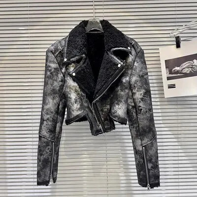Leather abstract jacket