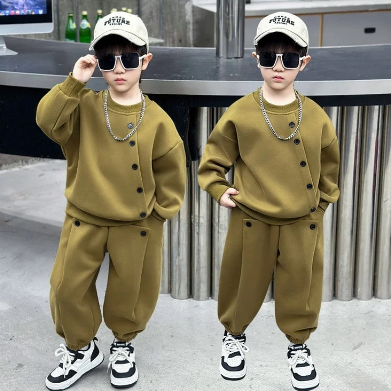 2 Pieces long sleeve button up