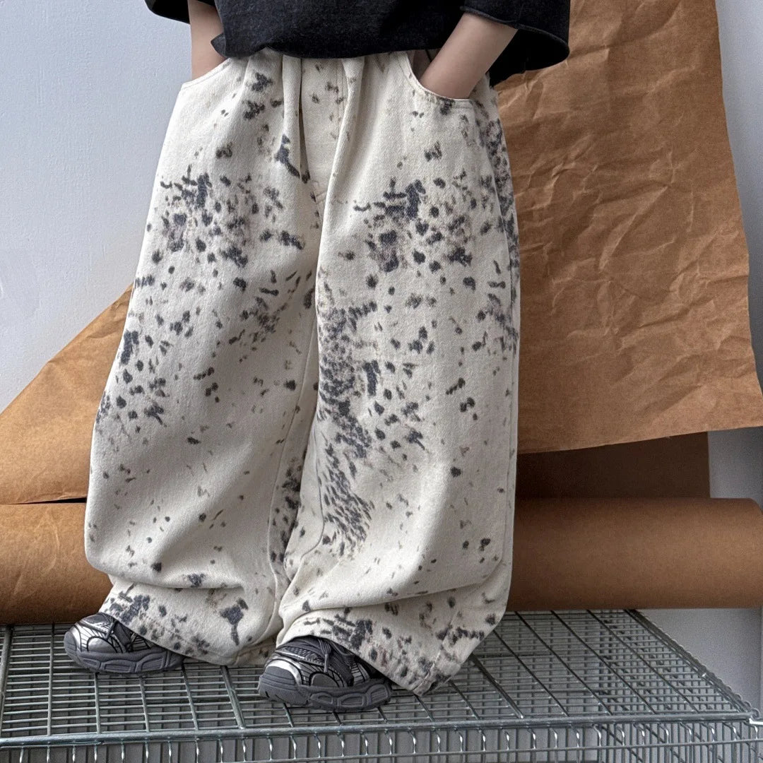 2025 leopard print straight leg pants