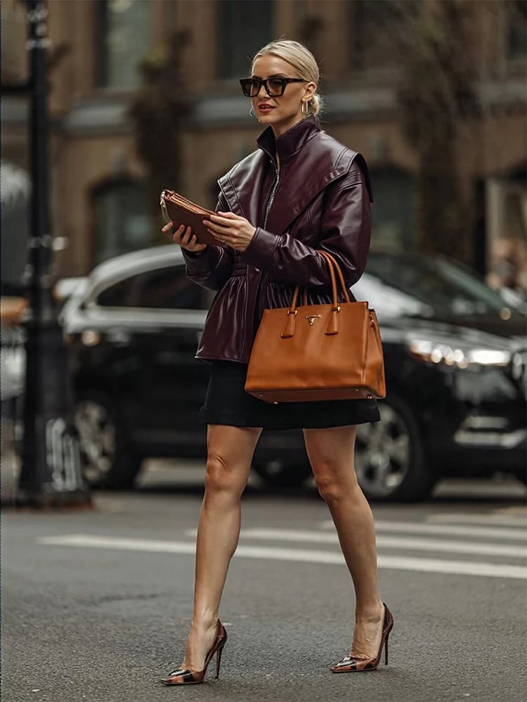 Full Sleeve Stand Collar Slim Jacket