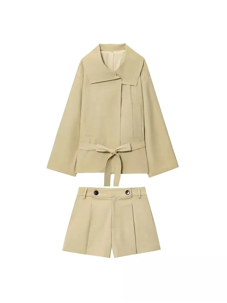 Sleeve Sashes Button Trench