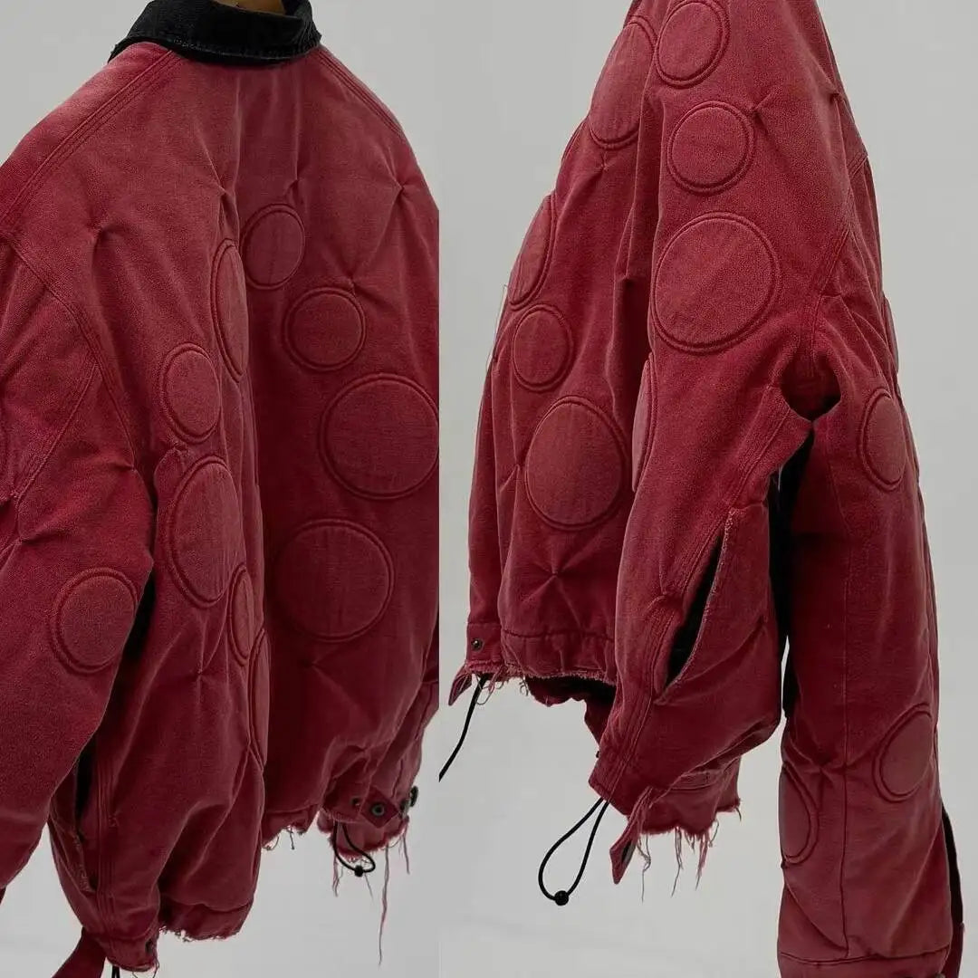 Washed Canva Loose Embroidered Jacket