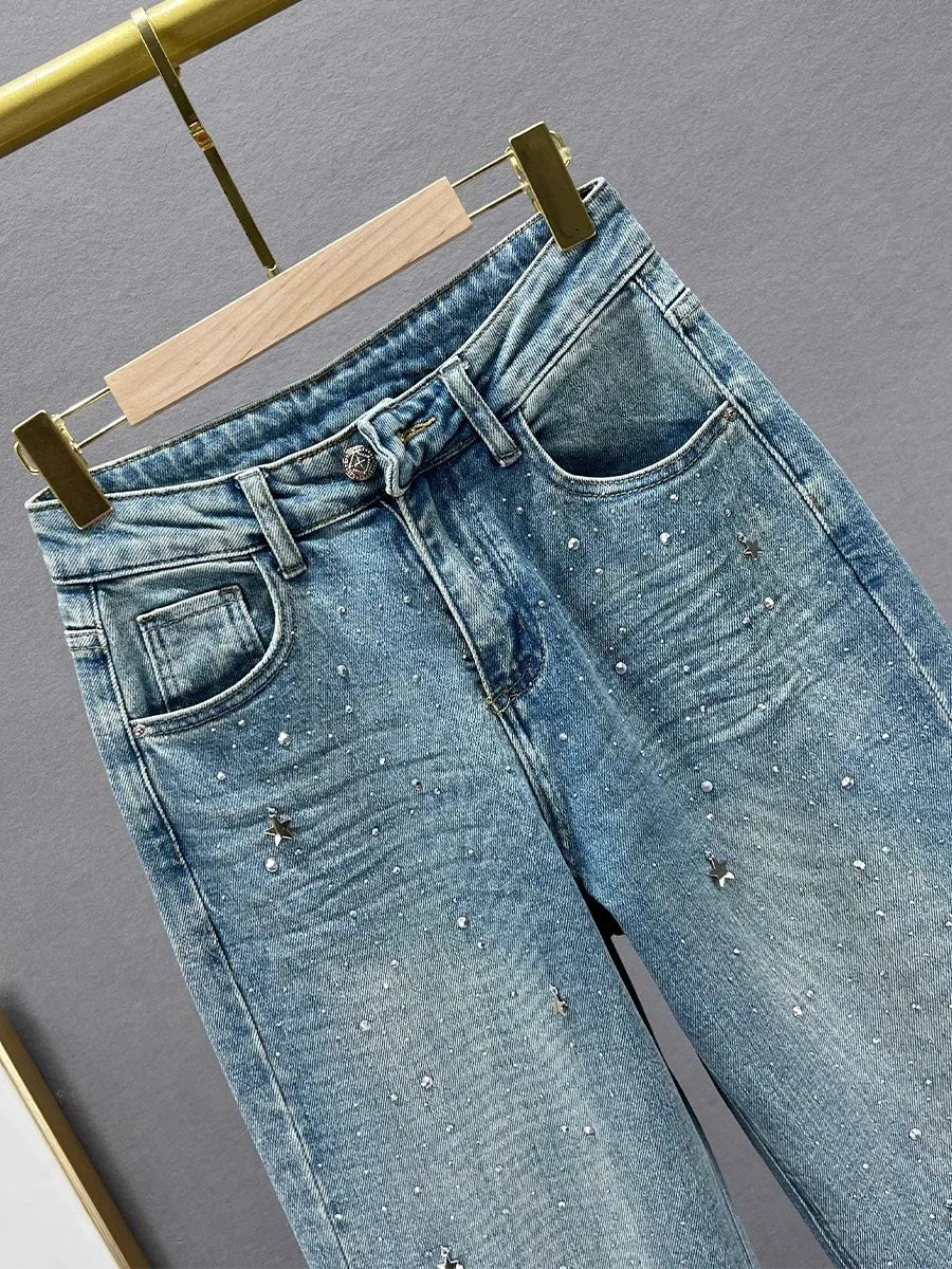 High Waist diamanté Jeans